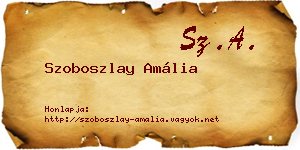 Szoboszlay Amália névjegykártya